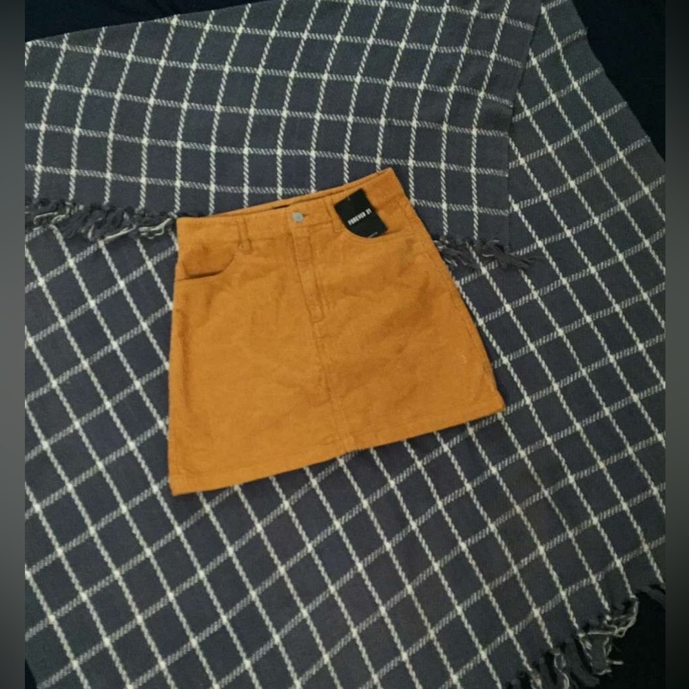 NWT FOREVER 21 Mustard Yellow Corduroy Mini Skirt!